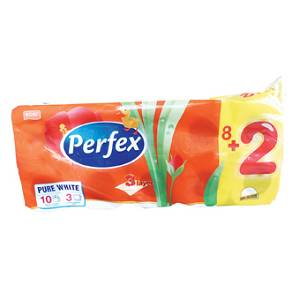 TOALETNI PAPIR 3 sloja 10/1 PERFEX pure white